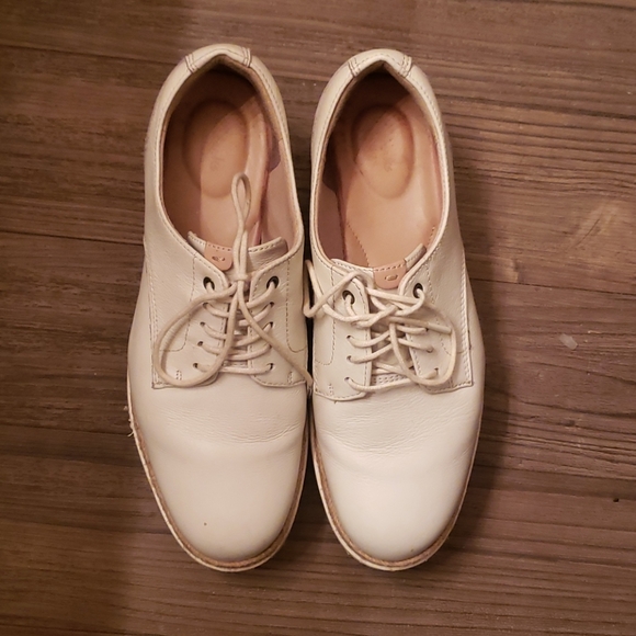 Clarks white leather platform sneakers 6.5 - Picture 2 of 8